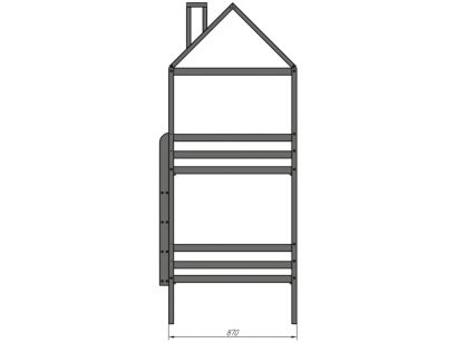 Габариты двухъярусной кровати-домика (Можга) Красная Звезда