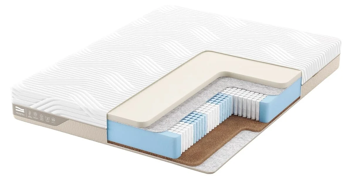 Матрас Promtex Micropacket Memory, в разрезе, вид с угла