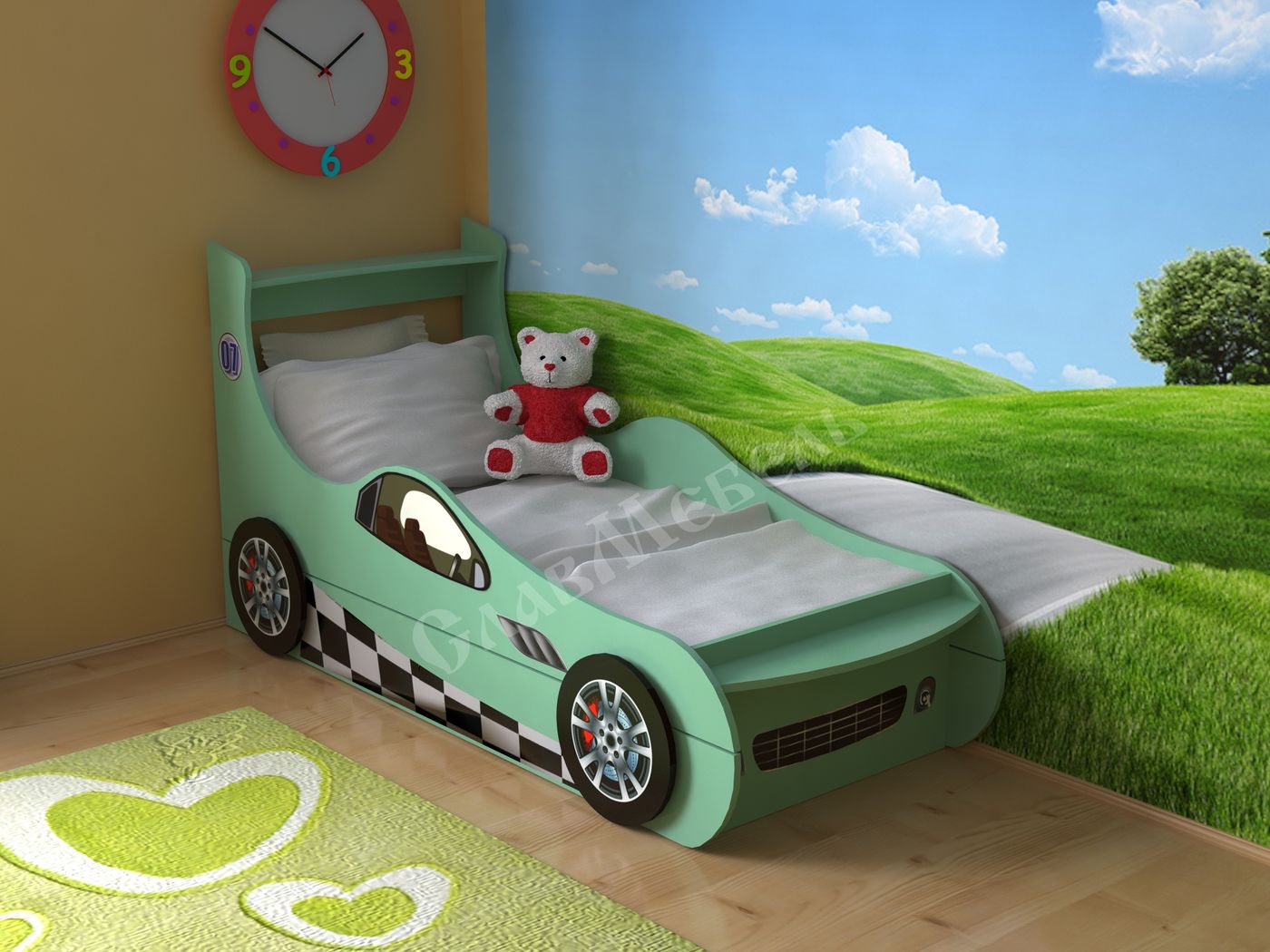 детская кровать веселая дорога