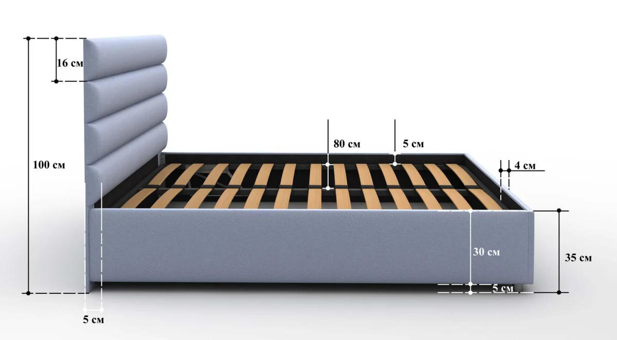 Кровать Sleeptek Premier 4 с подъемным механизмом, размеры