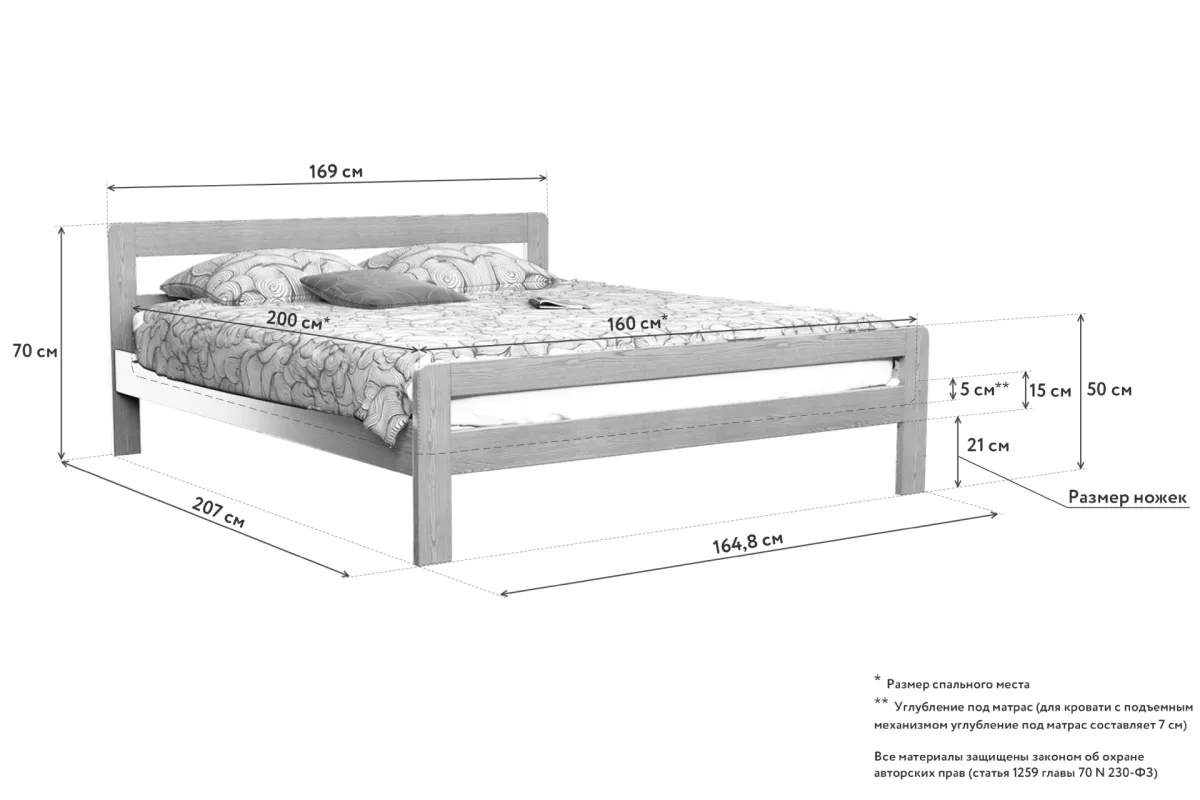 Кровать DreamLine Кредо 140x200 - фото 3