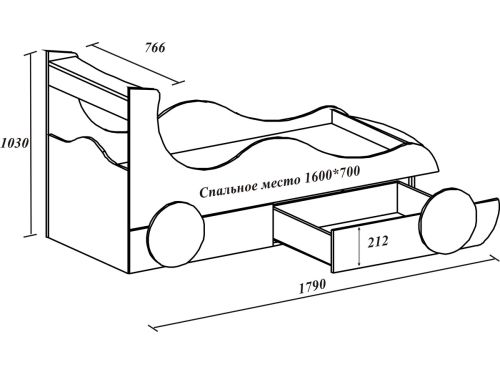 Чертеж детской кровати