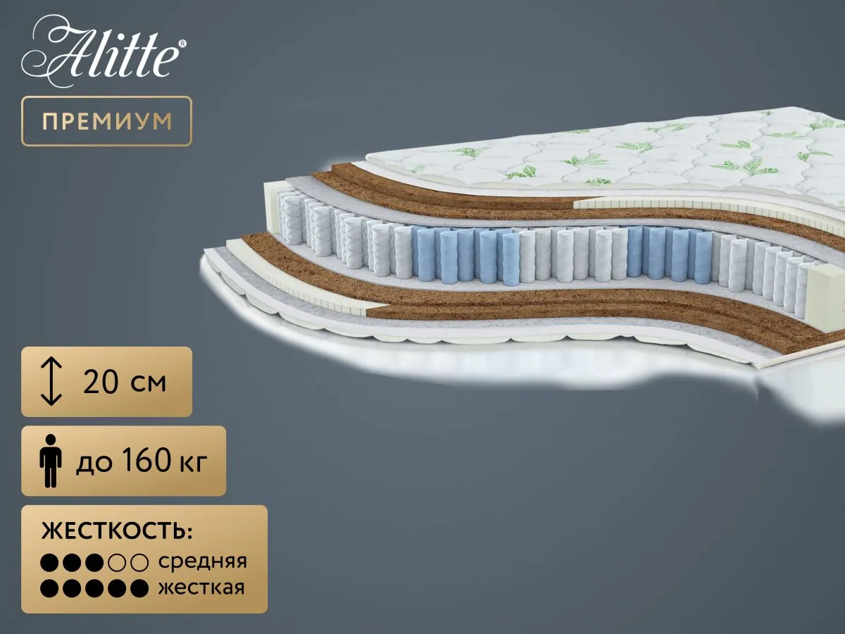 Матрас Alitte Frida Organic S1000 MH-20-N