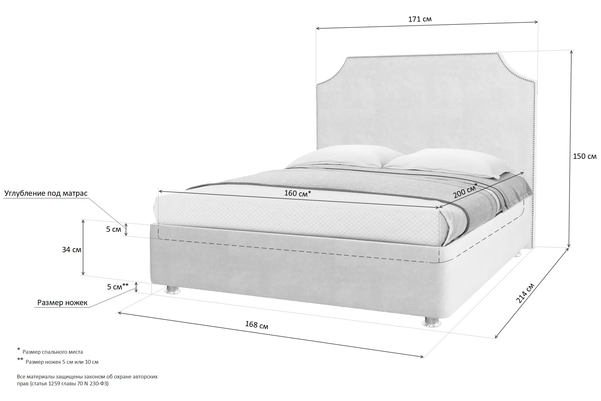 Кровать Sontelle лабири 75х170