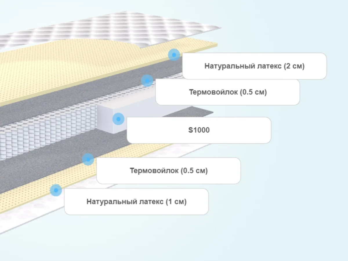 Слои матраса SkySleep Nature Pro Anatomic Soft S1000