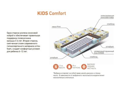 Описание матраса Kids Comfort